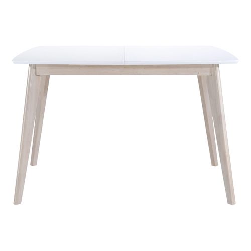 Table extensible L120-160 cm MALENA scandinave bois et blanc