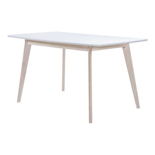 Table extensible L120-160 cm MALENA scandinave bois et blanc