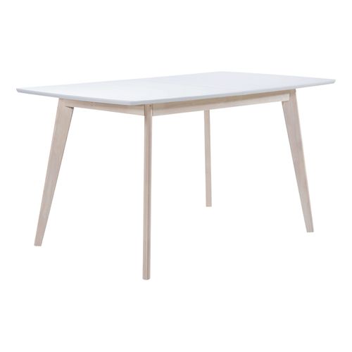 Table extensible L120-160 cm MALENA scandinave bois et blanc