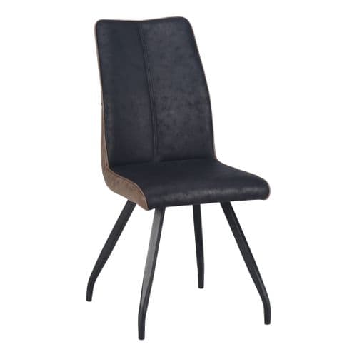 Chaise ESTHER Bi-color noir nuit/marron