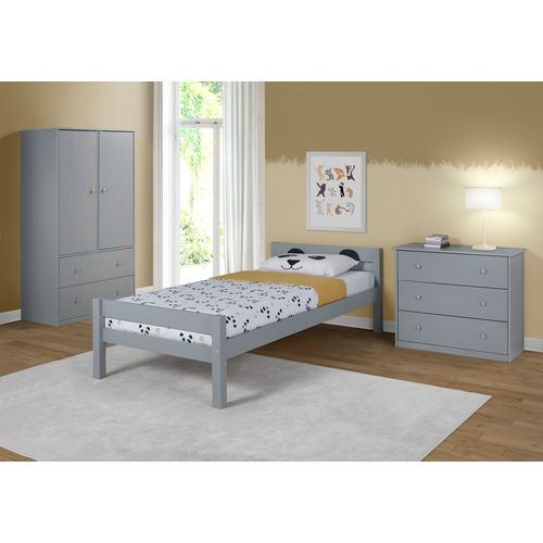 Armoire 2 portes 2 tiroirs BLOOM Gris