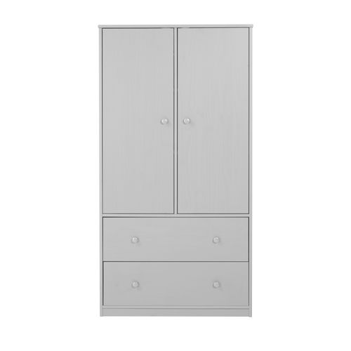 Armoire 2 portes 2 tiroirs BLOOM Gris