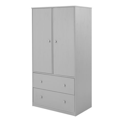 Armoire 2 portes 2 tiroirs BLOOM Gris