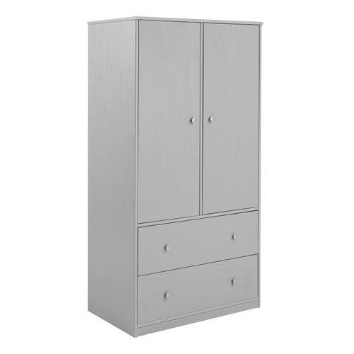 Armoire 2 portes 2 tiroirs BLOOM Gris