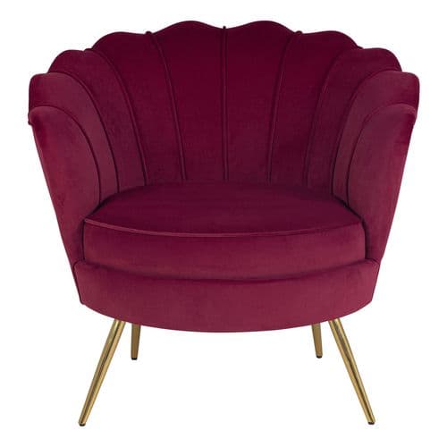 Fauteuil AVA velour prune