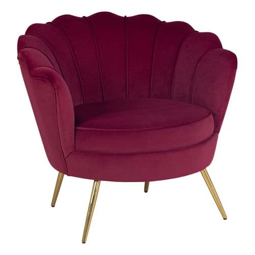 Fauteuil AVA velour prune