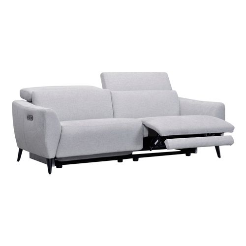 Canapé 3 places 2 relax électrique VERMONT tissu gris clair