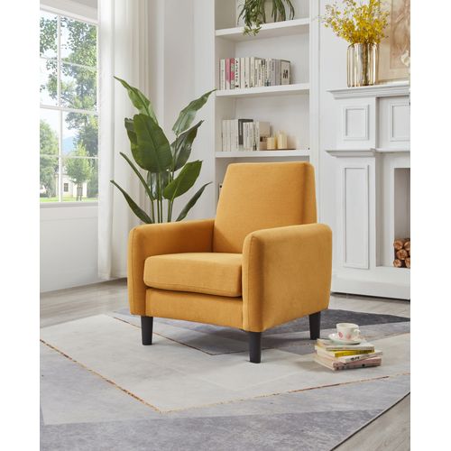 Fauteuil fixe L.76 cm HOLL tissu jaune