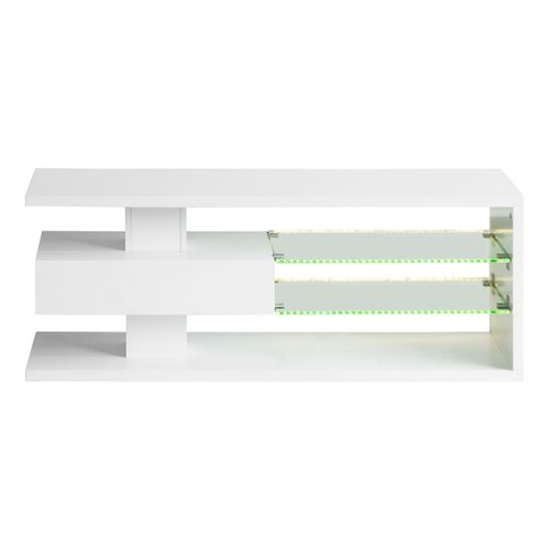 Meuble TV  avec led GATRA 120cm blanc laqué