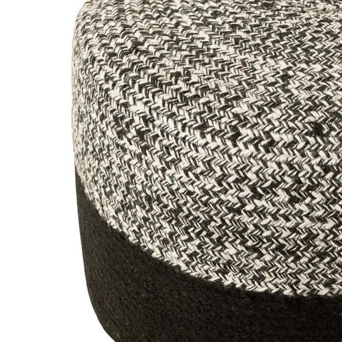 Pouf Rond Design "miami" 50cm Noir et Blanc