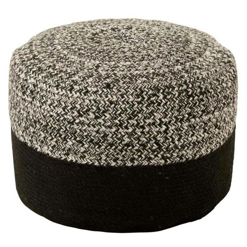 Pouf Rond Design "miami" 50cm Noir et Blanc