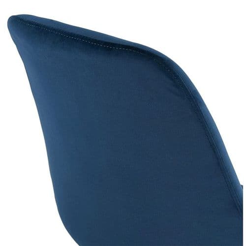 Chaise Vintage En Velours "marty" 84cm Bleu et Noir