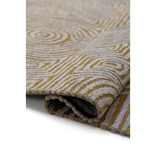 Tapis De Salon Moderne Tissé Plat Habanero En Polyester - Jaune - 240x340 Cm