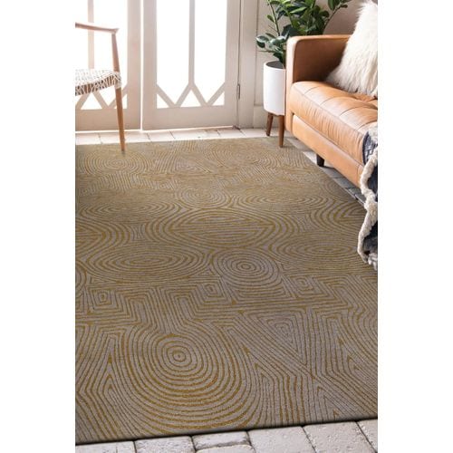 Tapis De Salon Moderne Tissé Plat Habanero En Polyester - Jaune - 240x340 Cm