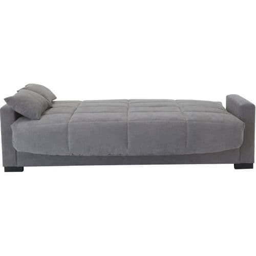 Canapé Clic Clac 3 Places Gris Clair Matelas 14 Cm 130 X 190 Cm Megan