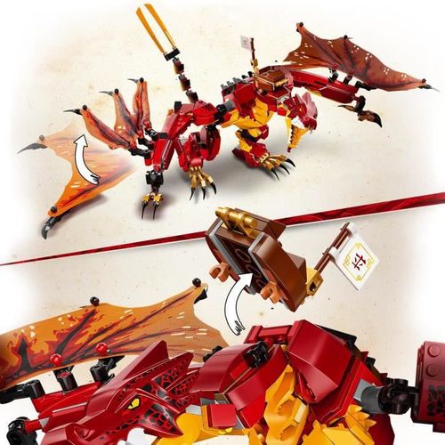 71753 Ninjago L'attaque Du Dragon De Feu Avec Mini Figurines Kai, Zane Et Nya