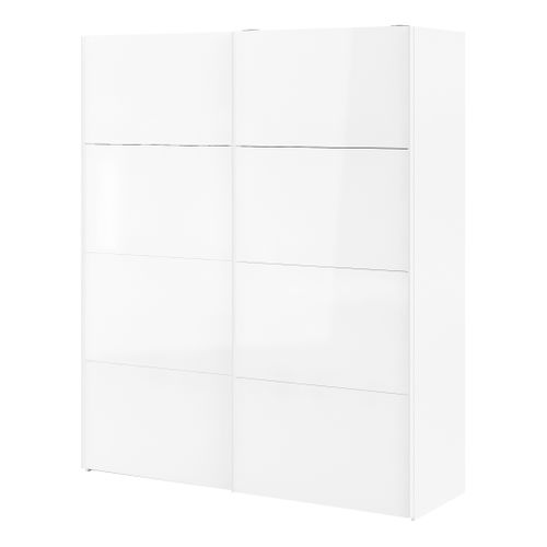 Armoire 2 portes coulissantes ELEGANCE XL L.180 cm blanc laqué