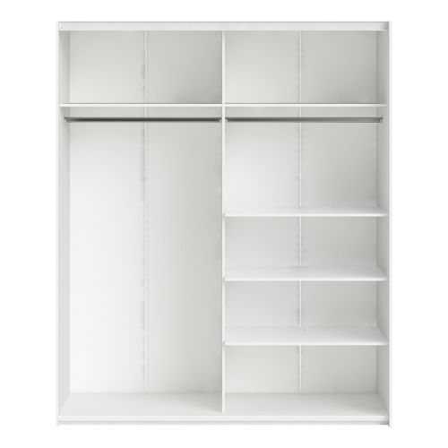 Armoire 2 portes coulissantes ELEGANCE XL L.180 cm blanc laqué