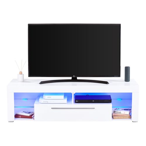 Meuble TV avec led intégrée MODERN LIVING Blanc brillant Goal