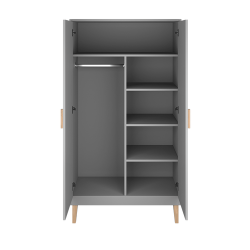 Armoire 2 Portes Kubi - Gris