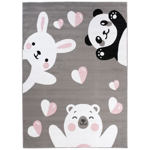 Tapis De Chambre Enfant Bébé Gris Blanc Noir Rose Ours Panda Lapin Fin Pinky 120x170