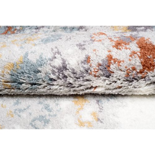 Tapis Poils Longs Enfant Bleu Gris Multicolore Abstrait Molleux 120 X 170 Modena