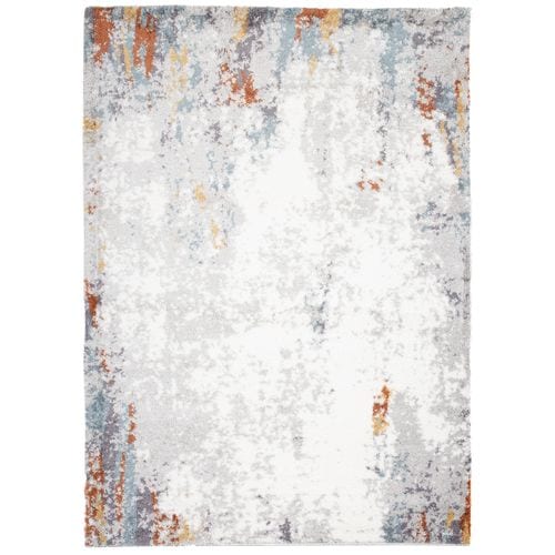 Tapis Poils Longs Enfant Bleu Gris Multicolore Abstrait Molleux 120 X 170 Modena