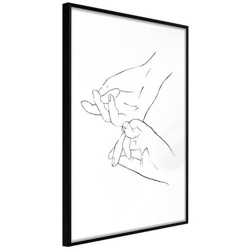 Affiche Murale Encadrée "joined Hands White" 30 X 45 Cm Noir