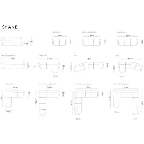 Canapé Modulable Gauche "shane", 5 Places, Jaune, Velours