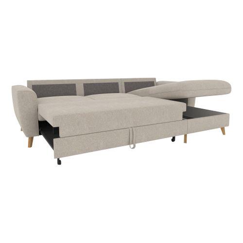 Canapé d'angle convertible méridienne réversible LAGO tissu Malmo beige 05