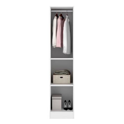 Armoire Étroite Avec Porte En Panneaux De Particules Mélaminés Coloris Blanc