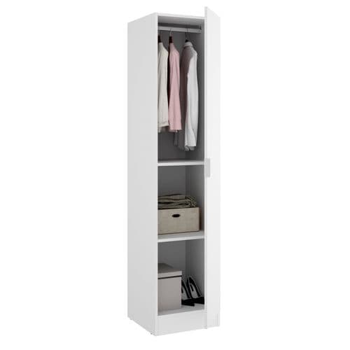 Armoire Étroite Avec Porte En Panneaux De Particules Mélaminés Coloris Blanc