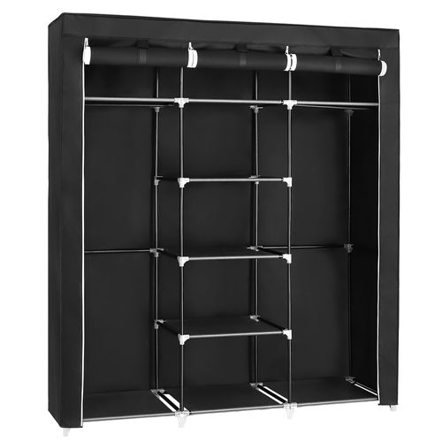 Penderie, Armoire De Rangement, Noir, 175 X 150 X 45 Cm, Ryg12b