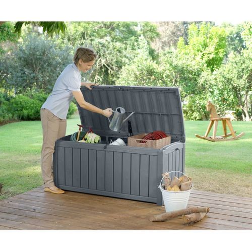 Boîte De Rangement De Jardin 390 L Coffre De Stockage Organisateur Piscine Terrasse Extérieur