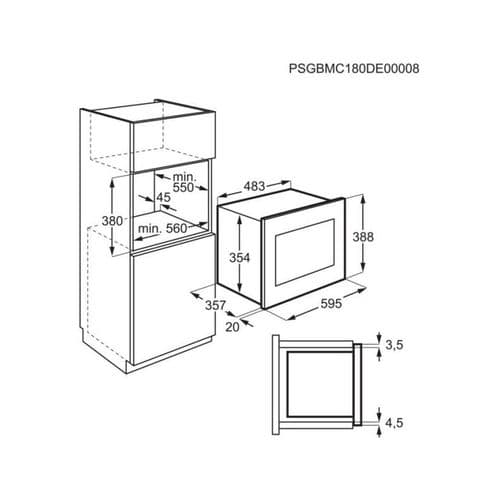 Micro-ondes Gril Encastrable 25l 900w Noir/inox - Lms4253tmx