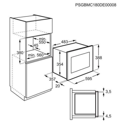 Micro-ondes Gril Encastrable 25l 900w Noir/inox - Lms4253tmx