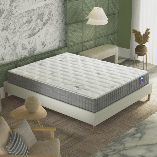 Ensemble Matelas Ressorts + Sommier 140x200 cm ép. 25cm à mémoire de forme