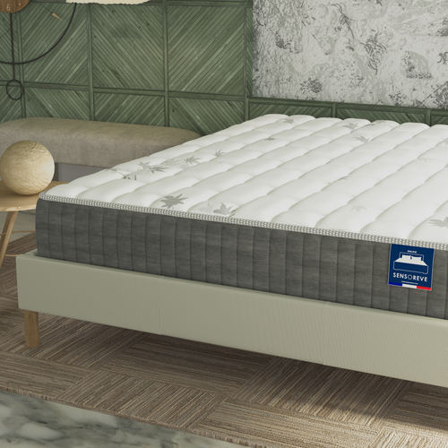 Ensemble Matelas Ressorts + Sommier 140x200 cm ép. 25cm à mémoire de forme