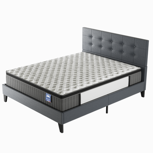 Ensemble Matelas + lit 140x190 cm avec tête de lit, ép. 30cm à mémoire de forme