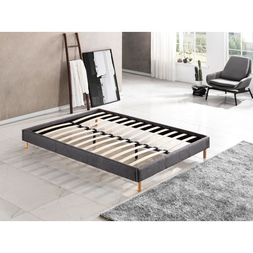 Ensemble 180x200cm, Matelas Mousse Accueil Latex + Sommier Tissu Gris