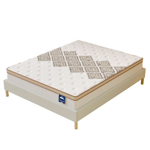 Ensemble Matelas ressorts ensachés + sommier 180x200 cm, ép. 28cm accueil mousse haute résilience