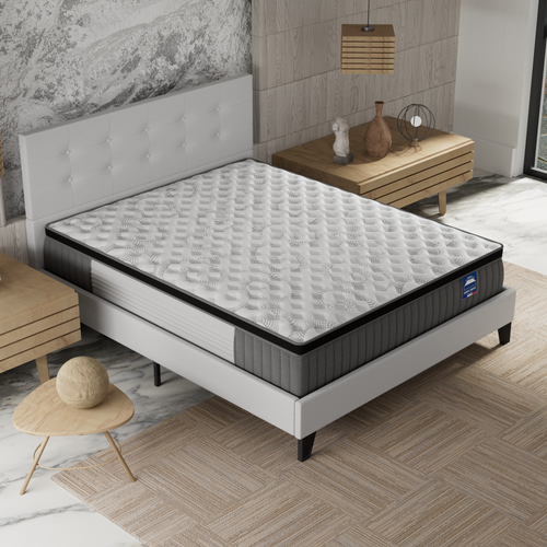 Ensemble Matelas + lit 160x200 cm avec tête de lit, ép. 30cm à mémoire de forme