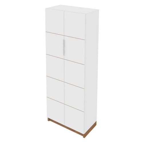 Armoire 2 Portes Blanche 8 Etagères 10 Niches Larg 68 Haut 187 Prof 37.6 Cm