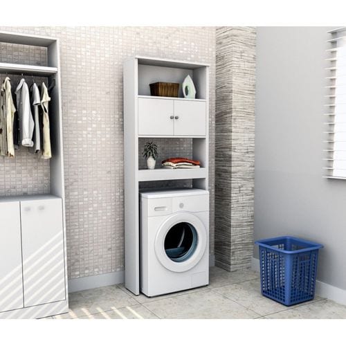 Meuble Lave-linge 2 Portes Blanc