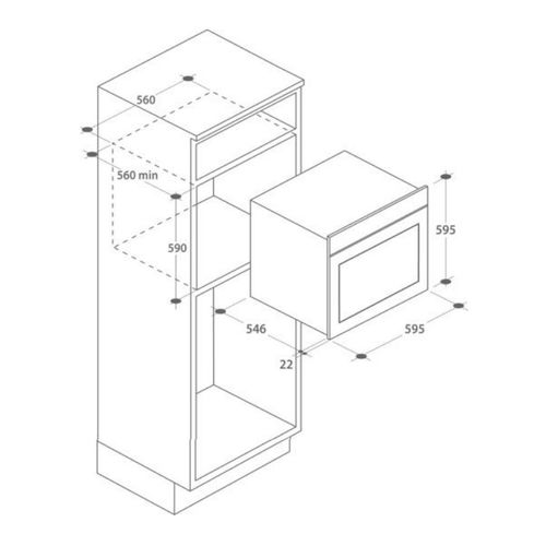 Four Intégrable Multifonction 73l 60cm à Pyrolyse Inox - Rfdc73se