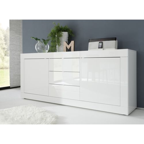 Buffet 2 portes 3 tiroirs BRIGHT blanc laqué