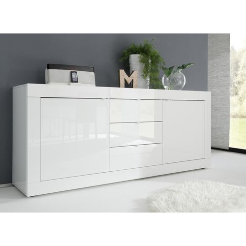 Buffet 2 portes 3 tiroirs BRIGHT blanc laqué