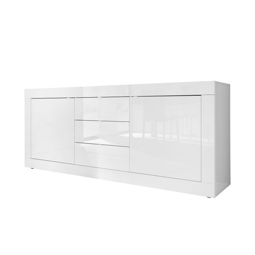 Buffet 2 portes 3 tiroirs BRIGHT blanc laqué