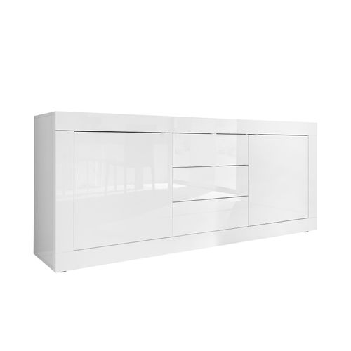 Buffet 2 portes 3 tiroirs BRIGHT blanc laqué