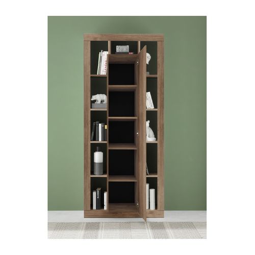 Bibliothèque 1 Porte Effet Bois - H217 Cm